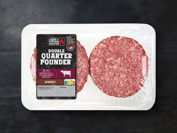 Bild 1 von Grillmeister Double Quarter Pounder Hamburger,  452 g