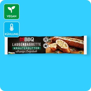 BBQ Gefülltes Baguette, Laugenbaguette mit Kräuterbaguette