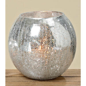 Windlicht Crackle silber ø ca. 22cm