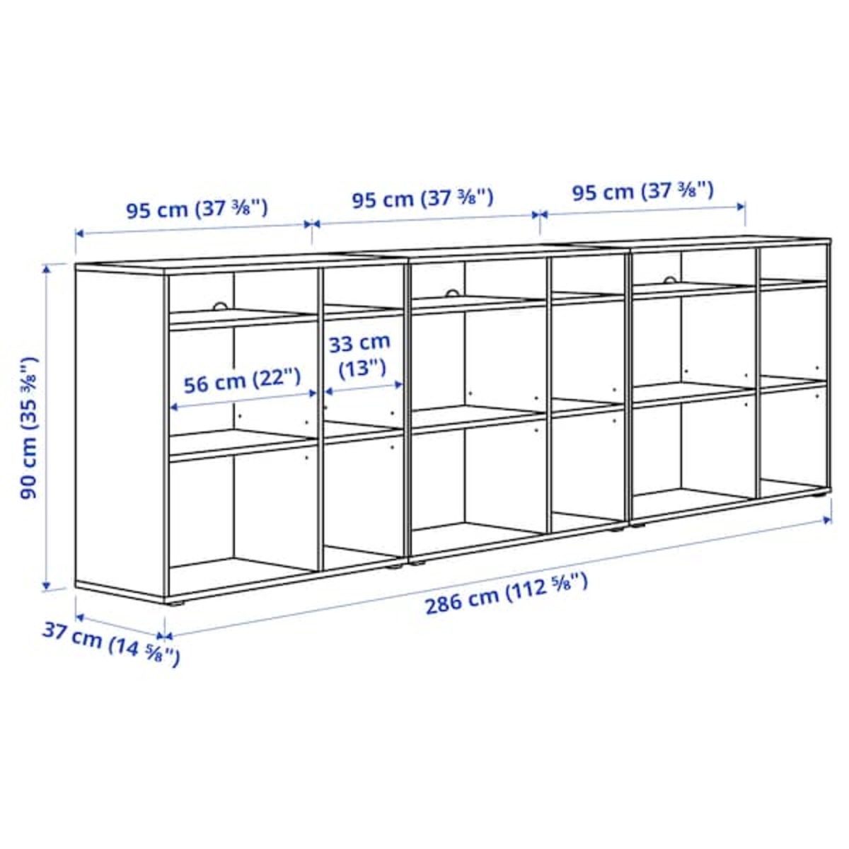 Bild 3 von VIHALS  Regalkombination, weiß 286x37x90 cm
