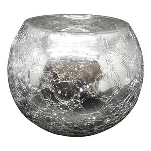 Windlicht Crackle silber ø ca. 15 cm