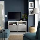 Bild 2 von BESTÅ  TV-Bank mit Türen, weiß/Kallviken/Stubbarp weiß 120x42x74 cm