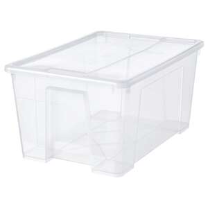 SAMLA  Box mit Deckel, transparent 57x39x28 cm/45 l