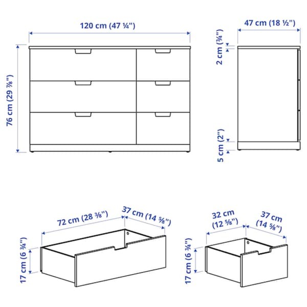Bild 4 von NORDLI  Kommode mit 6 Schubladen, weiß 120x76 cm