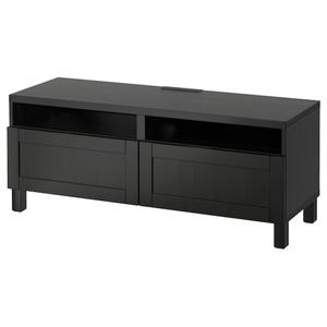 BESTÅ  TV-Bank mit Schubladen, schwarzbraun/Hanviken/Stubbarp schwarzbraun 120x42x48 cm