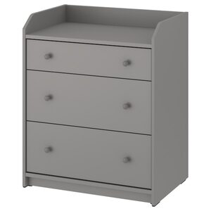 HAUGA  Kommode mit 3 Schubladen, grau 70x84 cm