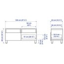 Bild 3 von BESTÅ  TV-Bank mit Schubladen, weiß/Selsviken/Stubbarp dunkelgrau 120x42x48 cm