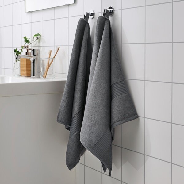 Bild 3 von FREDRIKSJÖN  Handtuch, dunkelgrau 50x100 cm