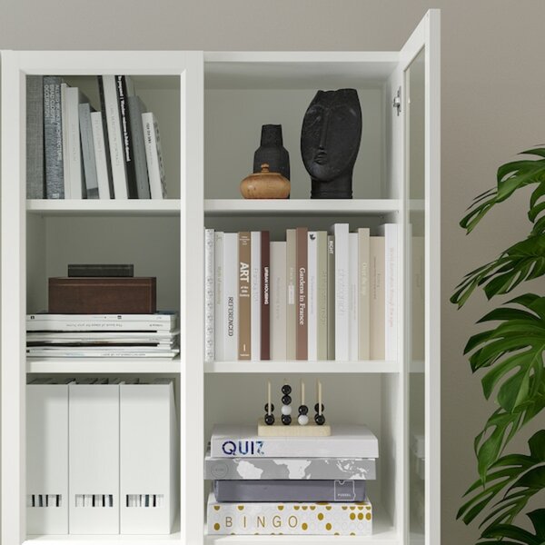 Bild 3 von BILLY  Bücherregal mit Paneel-/Vitrtüren, weiß 80x42x202 cm