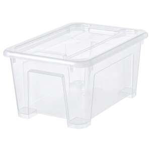 SAMLA  Box mit Deckel, transparent 28x20x14 cm/5 l