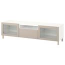 Bild 1 von BESTÅ  TV-Bank, weiß Sindvik/Lappviken/Mejarp hellgrau/beige 180x42x48 cm