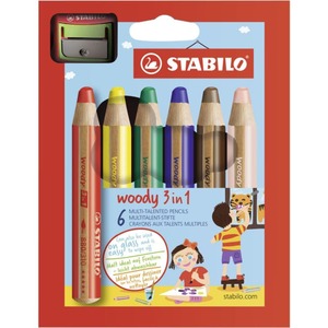 Multitalent-Stifte - Woody 3-in-1 - 6 St&#252;ck