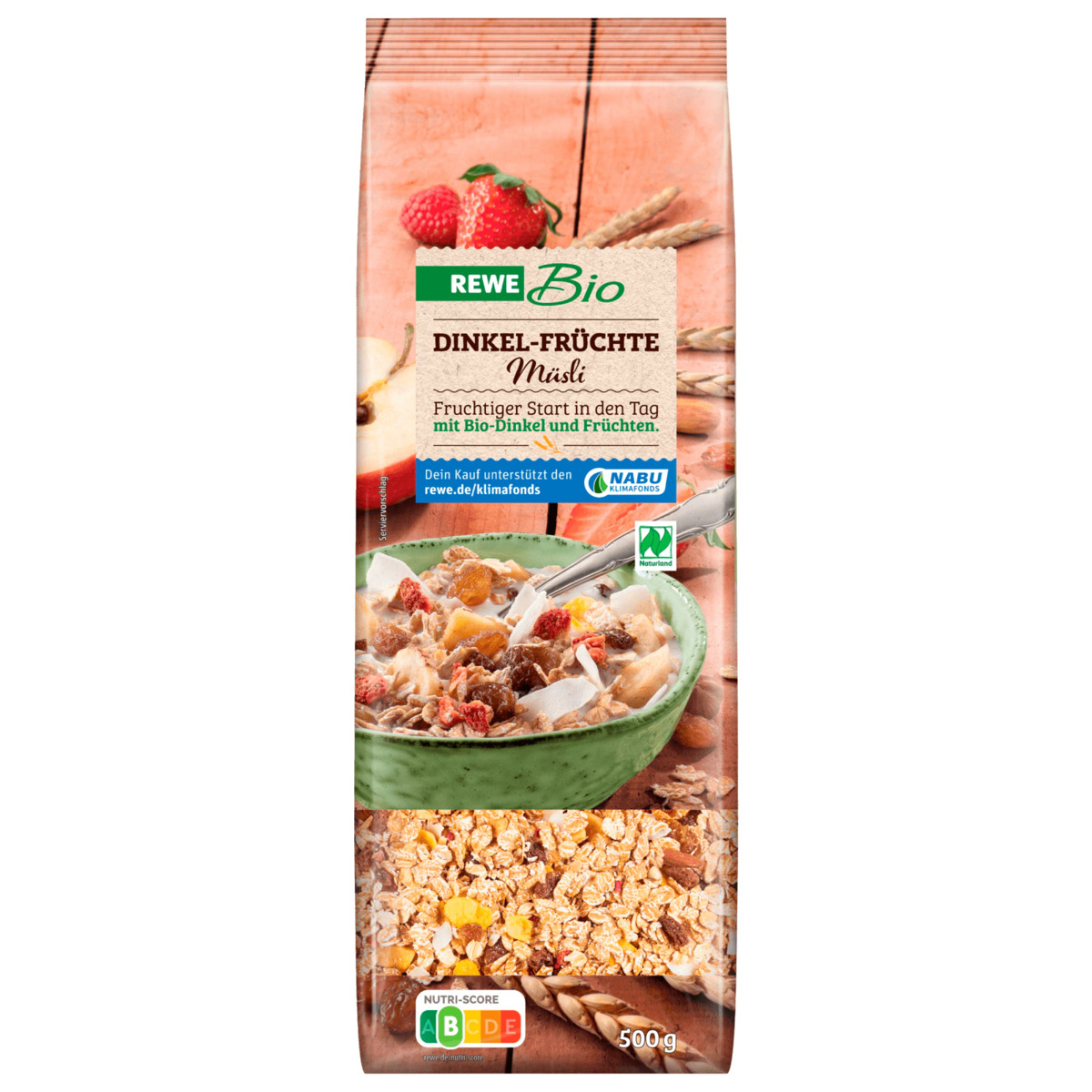 Bild 1 von REWE Bio Naturland Dinkel Früchte Müsli 500g