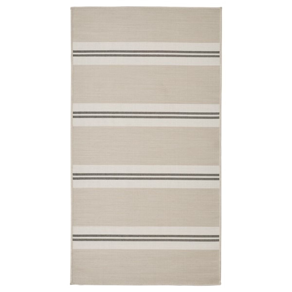 Bild 1 von VIRKLUND  Teppich flach gewebt, drinnen/drau, weiß/beige/dunkelgrau 80x150 cm