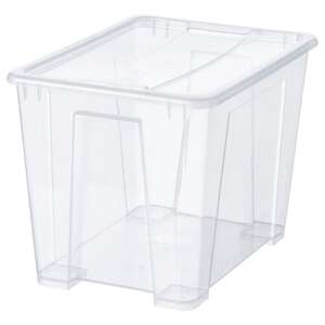 SAMLA  Box mit Deckel, transparent 39x28x28 cm/22 l