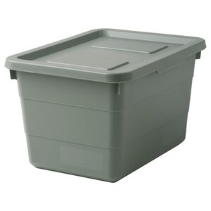 SOCKERBIT  Box mit Deckel, graugrün 19x26x15 cm