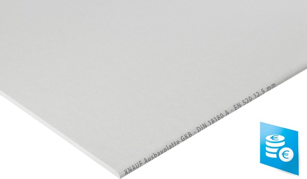 Bild 1 von Knauf Gipskarton-Ausbauplatte GKB 260 x 60 cm 12,5 mm 60 St. Palettenabnahme