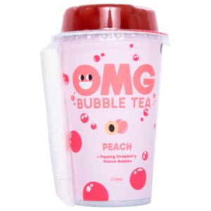 OMG Bubble Tea Peach + Popping Strawberry 0,27l