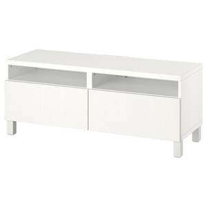 BESTÅ  TV-Bank mit Schubladen, weiß/Timmerviken/Stubbarp weiß 120x42x48 cm