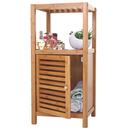 Bild 1 von Badregal MCW-B18, Badezimmer Badschrank Standregal mit Tür, Bambus ~ 80x36x34cm