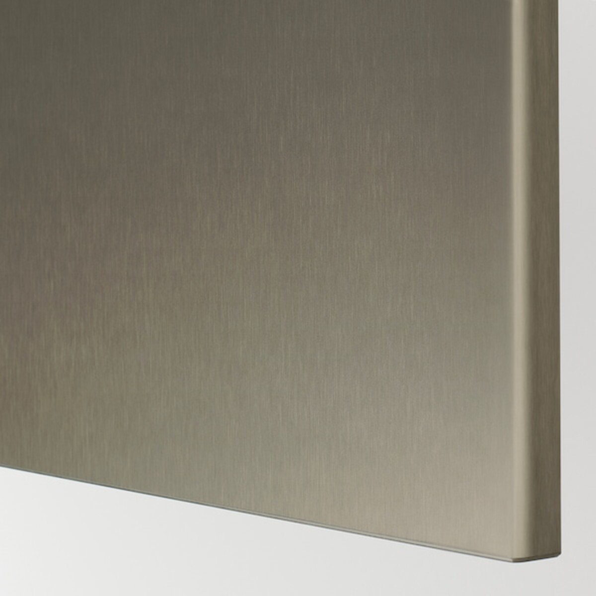 Bild 4 von BESTÅ  TV-Bank mit Schubladen und Tür, weiß/Riksviken hell bronzefarben 180x42x39 cm