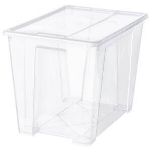 SAMLA  Box mit Deckel, transparent 57x39x42 cm/65 l