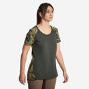 Bild 1 von T-Shirt 300 Damen Baumwolle Camouflage grün