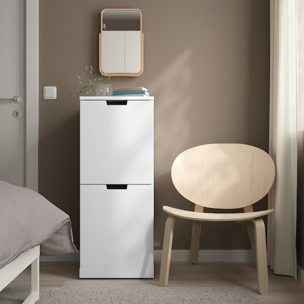 Bild 2 von NORDLI  Kommode mit 2 Schubladen, weiß 40x99 cm