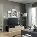 Bild 3 von BESTÅ  TV-Bank, schwarzbraun/Selsviken Hochglanz beige 180x42x39 cm