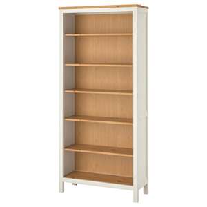 HEMNES  Bücherregal, weiß gebeizt/hellbraun 90x197 cm