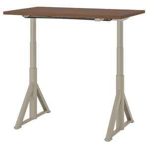 IDÅSEN  Schreibtisch sitz/steh, braun/beige 120x70 cm