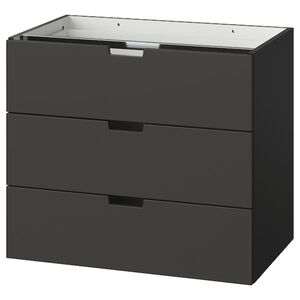 NORDLI  Schubladenelement/3 Schubl., anthrazit 80x68 cm