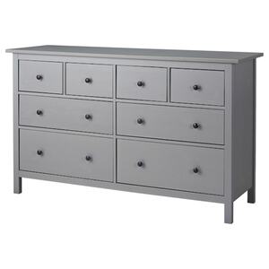 HEMNES
              
                Kommode mit 8 Schubladen, grau lasiert, 160x96 cm