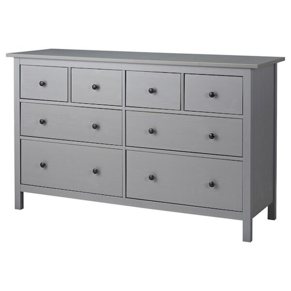 Bild 1 von HEMNES
              
                Kommode mit 8 Schubladen, grau lasiert, 160x96 cm