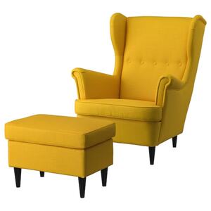 STRANDMON Sessel und Hocker, Skiftebo gelb