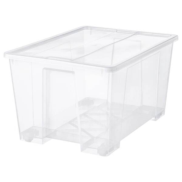 Bild 1 von SAMLA  Box mit Deckel, transparent 79x57x43 cm/130 l