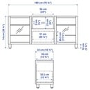 Bild 3 von BESTÅ  TV-Bank mit Schubladen, weiß Sindvik/Hanviken/Stubbarp beige 180x42x74 cm