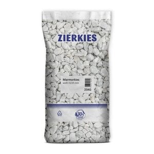 25 kg Weißer Marmorkies 15-25 mm Körnung