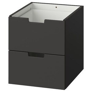 NORDLI  Schubladenelement/2 Schubl., anthrazit 40x45 cm