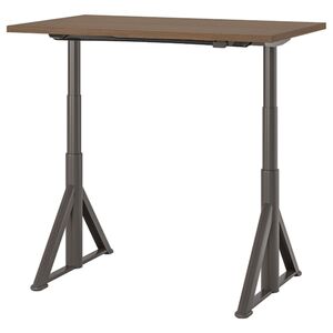 IDÅSEN  Schreibtisch sitz/steh, braun/dunkelgrau 120x70 cm
