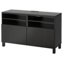 Bild 1 von BESTÅ  TV-Bank mit Türen, schwarzbraun/Lappviken/Stubbarp schwarzbraun 120x42x74 cm