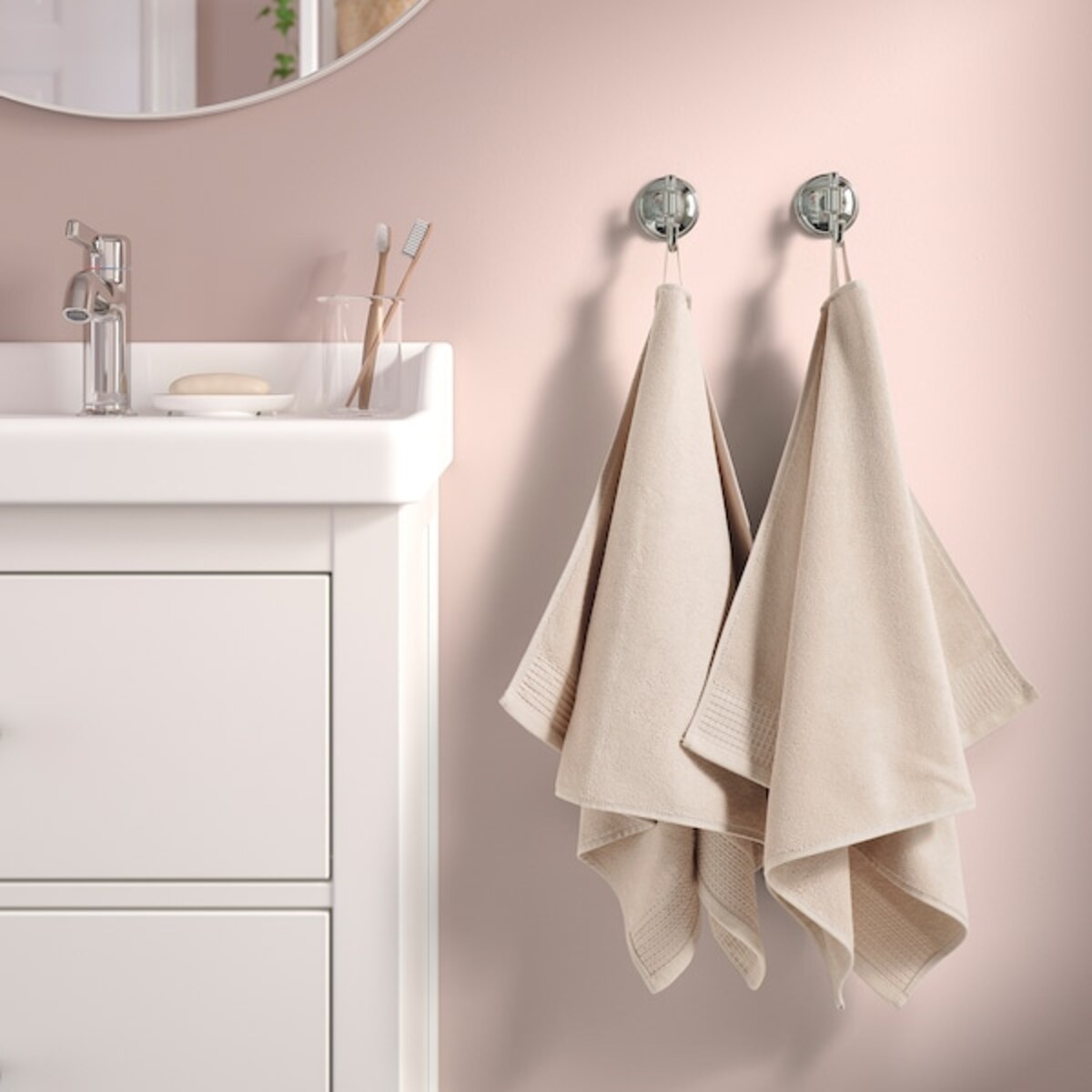 Bild 3 von VINARN  Handtuch, hellgrau/beige 50x100 cm