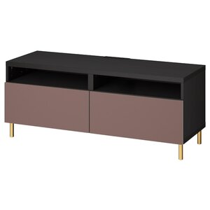 BESTÅ  TV-Bank mit Schubladen, schwarzbraun/Hjortviken/Ösarp braun 120x42x48 cm