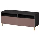 Bild 1 von BESTÅ  TV-Bank mit Schubladen, schwarzbraun/Hjortviken/Ösarp braun 120x42x48 cm