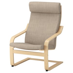 POÄNG Sessel, Birkenfurnier/Hillared beige