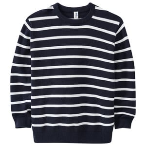 Jungen Pullover mit Streifen DUNKELBLAU / WEISS