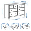 Bild 4 von HEMNES
              
                Kommode mit 8 Schubladen, grau lasiert, 160x96 cm