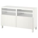 Bild 1 von BESTÅ  TV-Bank mit Türen, weiß/Timmerviken/Stubbarp weiß 120x42x74 cm