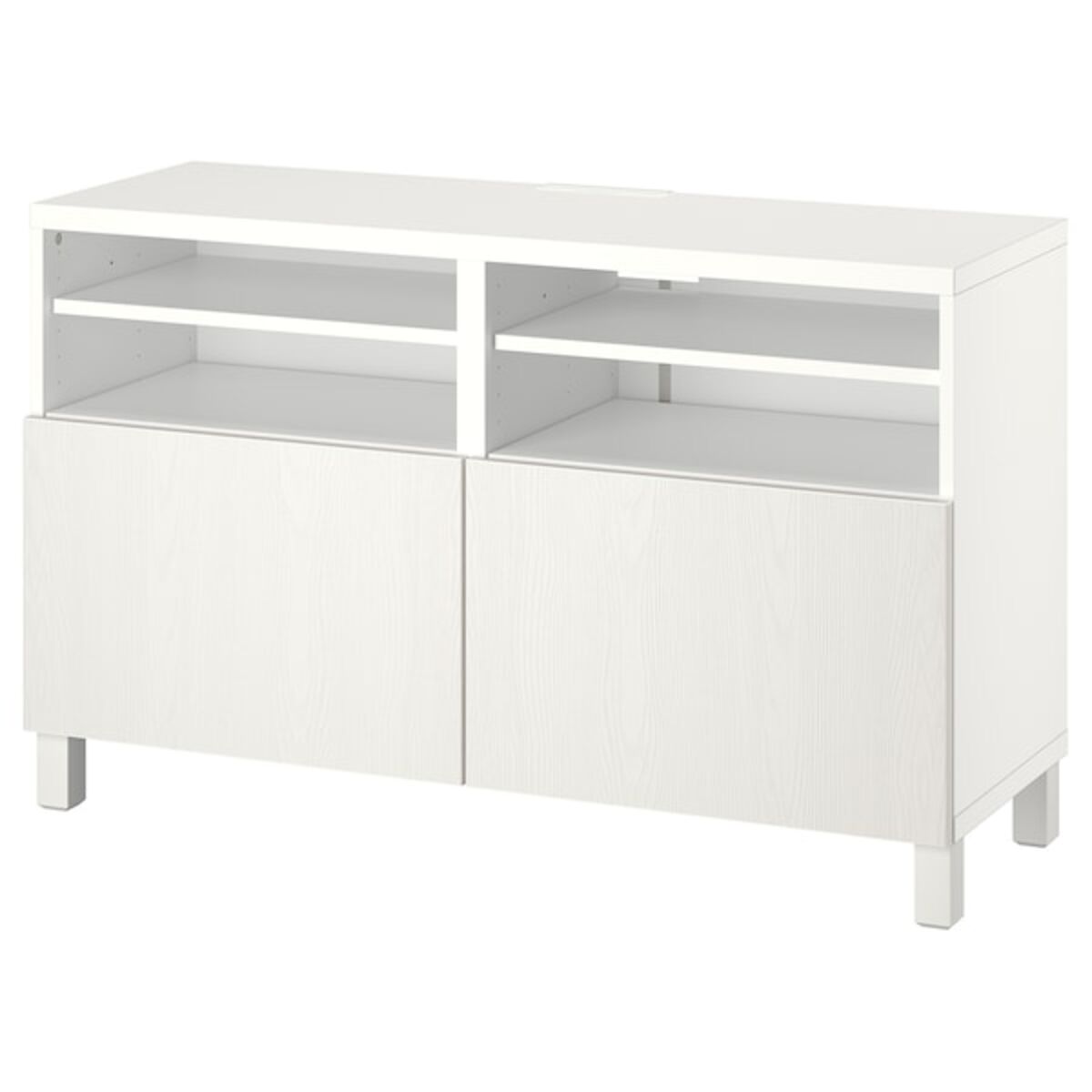 Bild 1 von BESTÅ  TV-Bank mit Türen, weiß/Timmerviken/Stubbarp weiß 120x42x74 cm