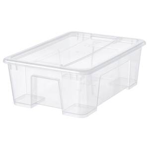 SAMLA  Box mit Deckel, transparent 39x28x14 cm/11 l